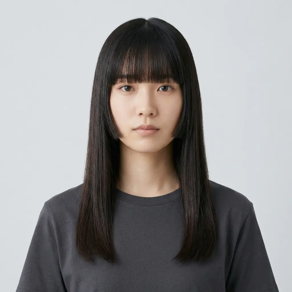 Straight bangs