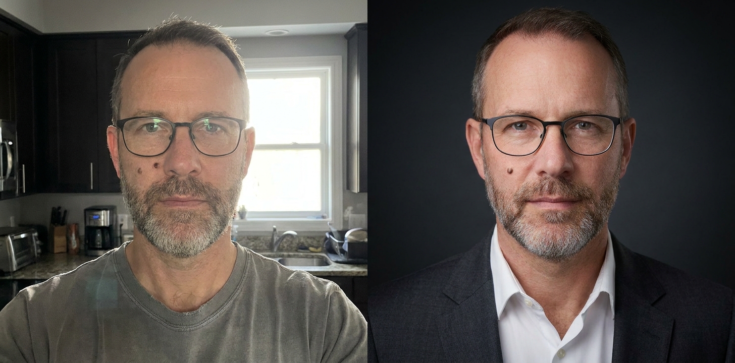 Glasses, beard and mole all kept