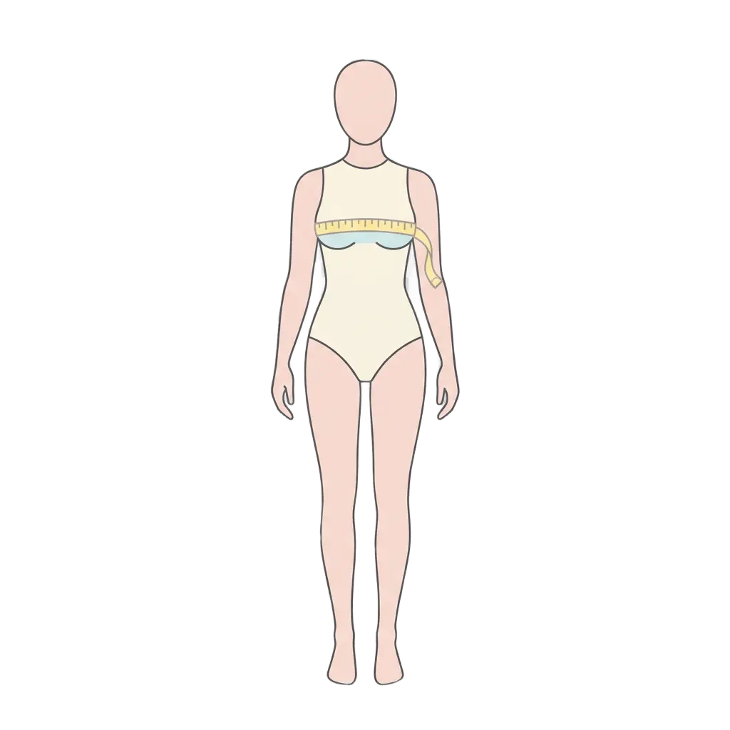 Illustration: measuring chest/bust with a tape measure