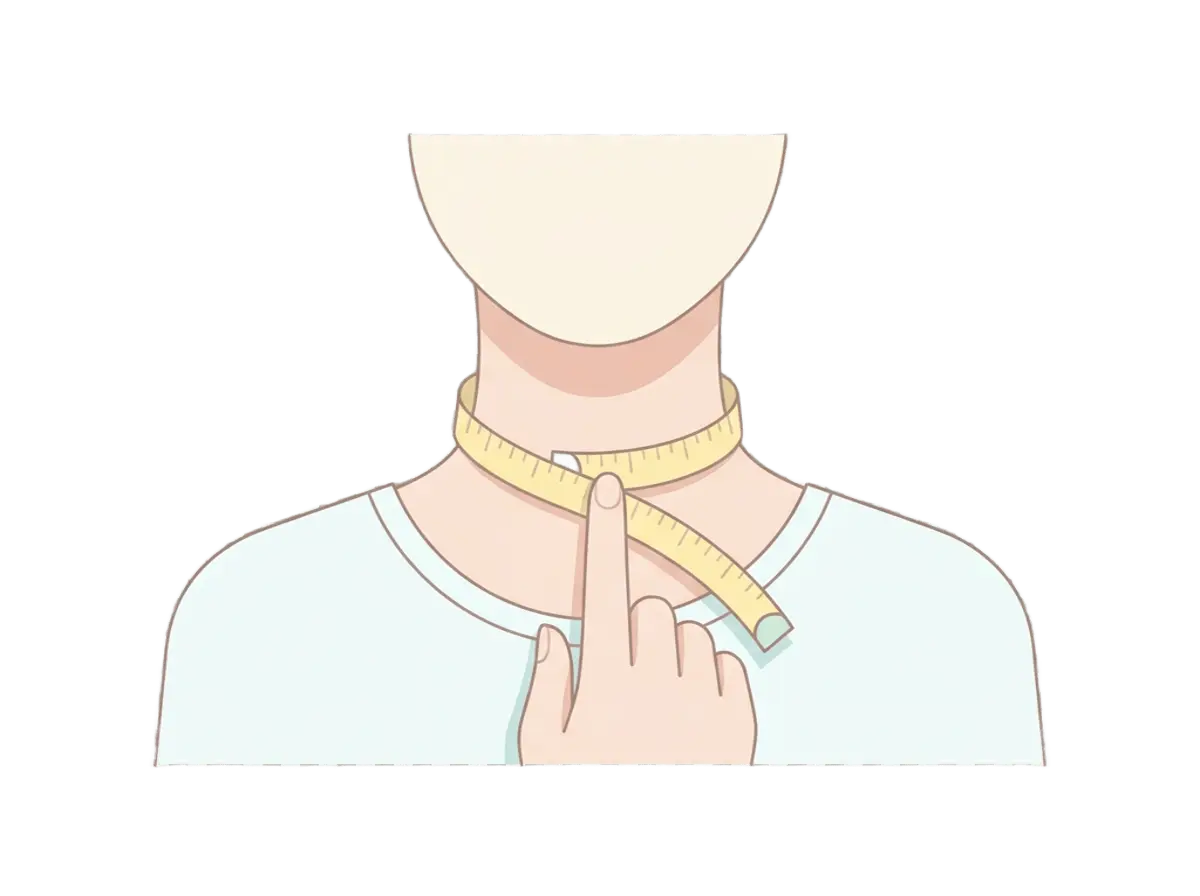 Illustration: measuring the neck for a shirt collar